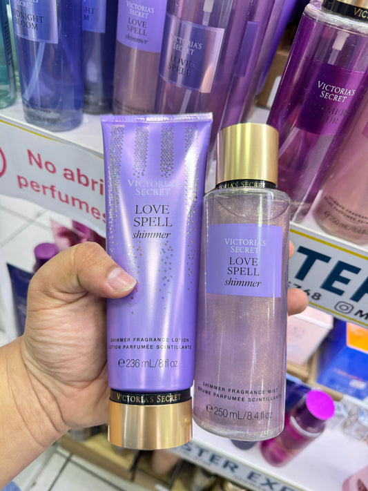 Splash y crema Love spell Shimmer (escarcha)